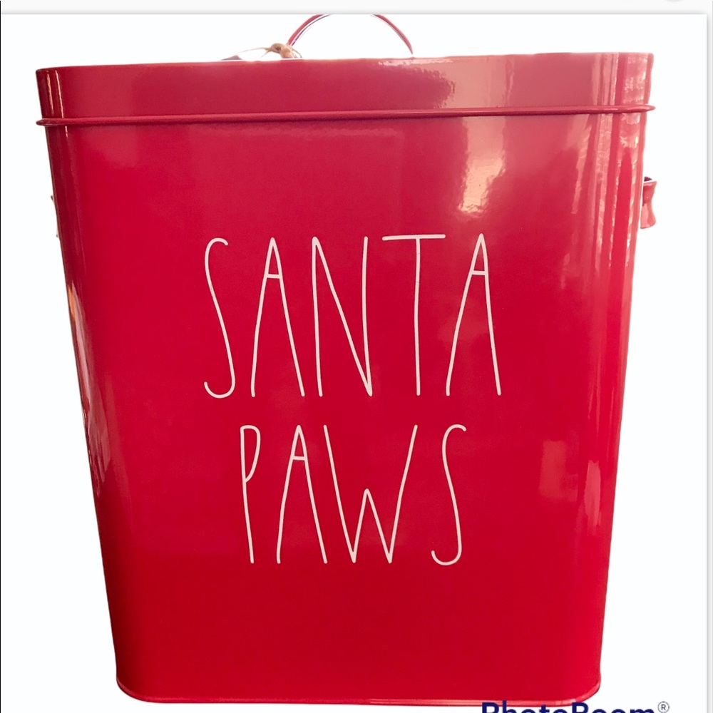 🆕 Rae Dunn Santa Paws Canister Tin EXTRA LARGE - Picture 2 of 9